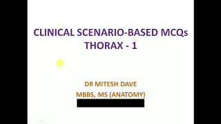 Clinical Anatomy scenariobased problem solving cases Thorax  1  By Dr Mitesh Dave [upl. by Erroll60]