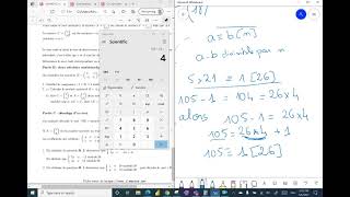 Correction BTS SIO  matrices Arithmétique modulairecongruence et les suites  numération [upl. by Platt]