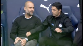 Arteta Awkward Celebration With Pep Guardiola [upl. by Hasila]