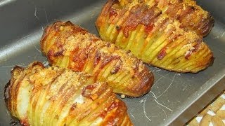 Sfogliatelle di Patate con Speck e Paprika  HASSELBACK POTATOES  RICETTA SEMPLICE [upl. by Ahsakal]