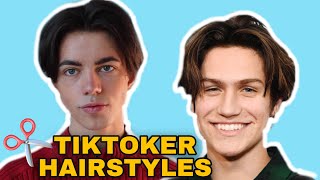 Mittelscheitel Tutorial für Jungs Tiktoker Frisuren von Andiisworld [upl. by Brnaba]