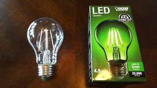 FEIT 45watt Green Filament LED Light Bulb [upl. by Airan]