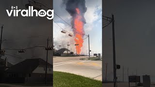 Pipeline Explosion in La Porte Texas Forces Widespread Evacuations  ViralHog [upl. by Helban]