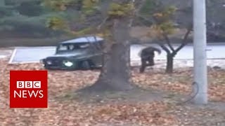 North Korea defection Footage of moment soldier flees  BBC News [upl. by Tiebold136]