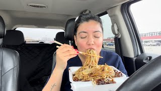 BLACK BEAN NOODLES 🍜JAJANGMYEON  CRAB RANGOON 🦀 MUKBANG [upl. by Dinesh569]