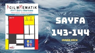 ACİL MATEMATİK AYT ÇÖZÜMLERİ SAYFA 143144 2019 [upl. by Adriane]