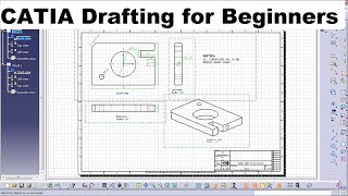 CATIA Drafting  Drawing Tutorial for Beginners  1 [upl. by Munt]