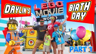 LEGOLAND LEGO MOVIE WORLD Daylins 9th Birthday FUNHouse Vlog Part 1 [upl. by Lsil]