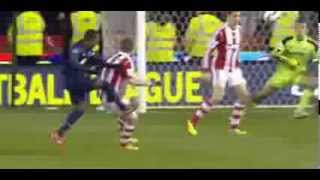 Patrice Evra goal vs Stoke 181213 Manchester United 2  0 Stoke [upl. by Ahseya632]