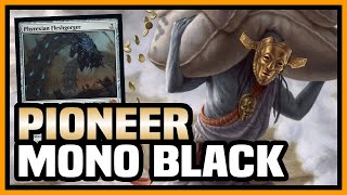 💀 PIONEER Mono Black Devotion w NEW Phyrexian Fleshgorger 【 MTG Brothers War Gameplay 】 [upl. by Nilo]