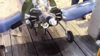 Saito 100T Twin RC Plane Engine in Topflie Corsair [upl. by Fine]