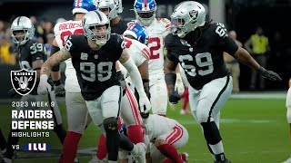 Raiders Top Defensive Plays vs Giants  2023 NFL Week 9  Raiders [upl. by Machos]