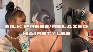 RelaxedSilk Press Hairstyles Compilation [upl. by Athalia]