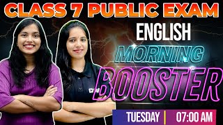 Class 7 English Public Exam  Morning Booster  Exam winner Class 7 [upl. by Nodnart]