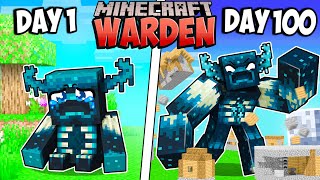 I Survived 100 Days as a WARDEN in Minecraft [upl. by Losyram88]