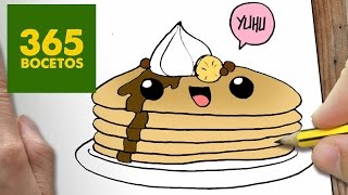 COMO DIBUJAR PANCAKES KAWAII PASO A PASO  Dibujos kawaii faciles  How to draw a Pancakes [upl. by Ylrebmit]