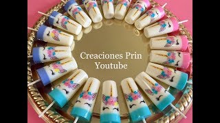 Paletas de Gelatina Unicornio🦄 Gelapaletas para mesa de postres [upl. by Anyotal]