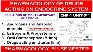 Solution Unit 5  Pharmacology of drugs acting on endocrine system complete  Pharmacology 5 sem [upl. by Aiuqenehs]