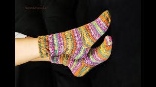 БАЗОВЫЕ НОСКИ ЗА ВЕЧЕРKnitted SocksCalcetines de puntoStricksockenStrikkede sokkerChaussettes [upl. by Aihsrop853]