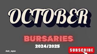 Bursaries for South Africans that are closing in October South African bursaries [upl. by Baum285]