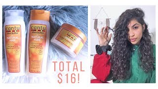 Cantu Review  16 Curly Hair Routine [upl. by Lorrie789]