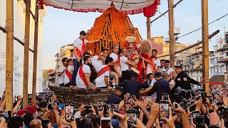 4th day of Yenya Punhi Indra Jatra  Kumari Rath travelling Naradevi Asan and Indra Chwok  2080 [upl. by Arehc]