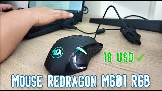 Mouse Redragon M601 RGB  Centrophorus2  Mouse Gamer por 18 USD  Unboxing y Personalización [upl. by Ramsay]