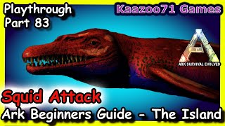 Alpha Tusoteuthis Attack Squid Attack  Ark Survival Evolved Beginners Guide The Island Episode 83 [upl. by Etnuahc]