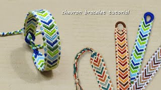 Bordered Chevron Friendship Bracelet Step by Step [upl. by Ronen812]