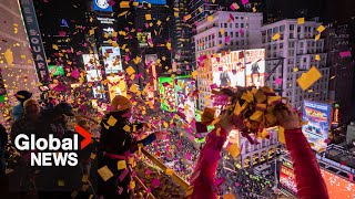 New Year’s 2024 New York City celebrates with iconic ball drop at Times Square [upl. by Eeleimaj]