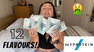 my HONEST Review of 12 MYPROTEIN FLAVOURS  IMPACT WHEY PROTEIN REVIEW [upl. by Odicalp]