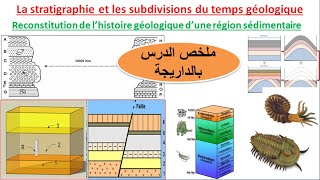 résumé du chapitre 2  la stratigraphie et les subdivisions du temps géologique ملخص بالداريجة [upl. by Knight]