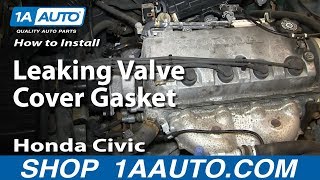 How to Replace Valve Cover Gasket Set 9600 Honda Civic [upl. by Ramedlav]