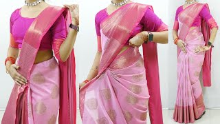 silk saree draping for beginners step by step  easy saree draping guide  sari draping idea [upl. by Aihsoem]