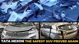 CCTV Footage  Tata Nexon Accident  Safest SUV Of India Proved Once Again [upl. by Troth]