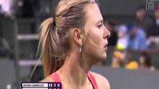 Maria Sharapovas Comical Serve at Indian Wells [upl. by Vernen567]