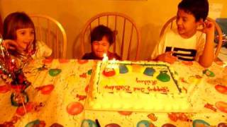 Haileys 2nd Birthday crying during Happy Birthday song [upl. by Yelnikcm]