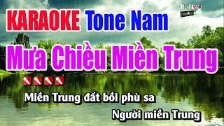 Mưa Chiều Miền Trung Karaoke  Tone Nam  Nhạc Sống Thanh Ngân [upl. by Eugen]