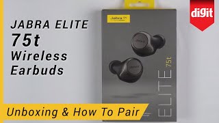 Jabra Elite 75t True Wireless Earphones Unboxing amp How To Pair [upl. by Llenroc215]