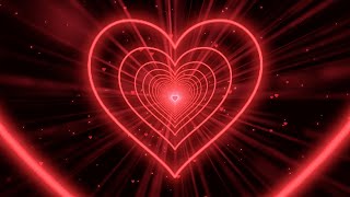 Heart Tunnel❤️Heart Background  Neon Heart Background Video  Neon Tunnel Background Video 3Hours [upl. by Tsew]