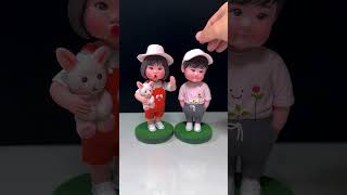 Meet My Cute Bobblehead Characters ：A Fun Clay Showcase [upl. by Ahsakal]