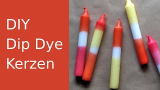 DIY Dip Dye Kerzen  Gradient Kerzen mit Farbverlauf [upl. by Eenal]