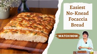 Easiest No Knead Focaccia Bread Recipe [upl. by Lucrece]