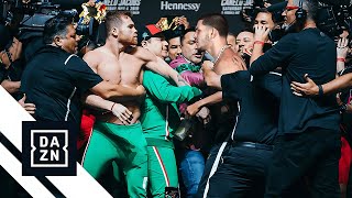 Canelo Alvarez VS Edgar Berlanga BRAWLED During FACEOFF [upl. by Elleral]