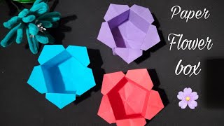 How to Make Paper Flower box easy  Paper Origami [upl. by Penrose]