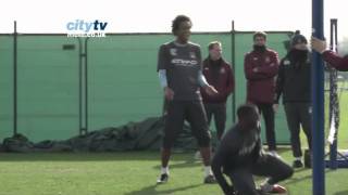 SKILLS Double Bicycle Kick Micah Richards  Inside Training at Manchester City FC [upl. by Enytsuj83]