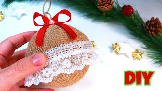 🎄 DIY 🎄 Christmas decor ornaments burlap christmas tutorial jute christmas deco craft foamiran [upl. by Miksen11]