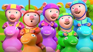 Five Little Piggies Nursery Rhymes And Cartoon Videos by Farmees Sunny Barn [upl. by Nilyad]