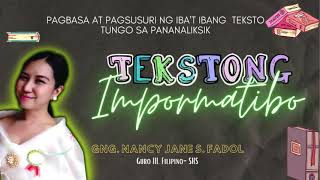 TEKSTONG IMPORMATIBO MGA URI AT ELEMENTO [upl. by Herahab]