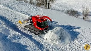 PistenBully 600  Winter Wonderland  Samnaun  Ischgl  Radlader CAT  Drone [upl. by Nahsor]